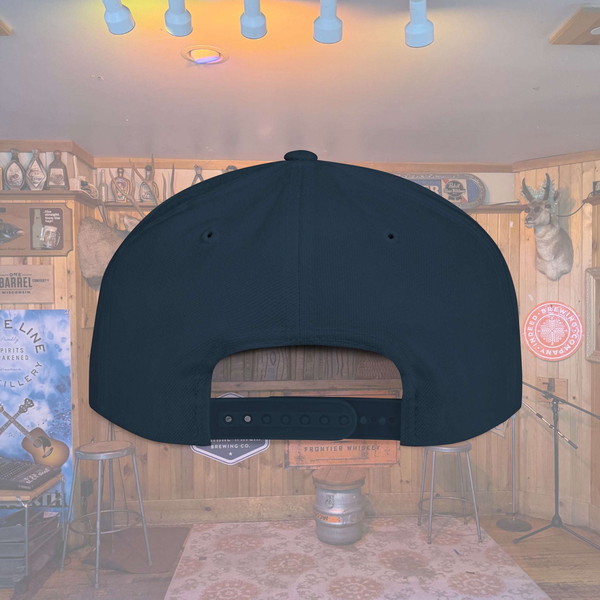 Flat Bill Snapback Hat — Embroidered Logo