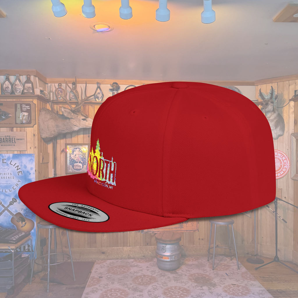Flat Bill Snapback Hat — Embroidered Logo