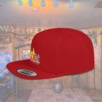 Flat Bill Snapback Hat — Embroidered Logo