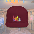 Flat Bill Snapback Hat — Embroidered Logo