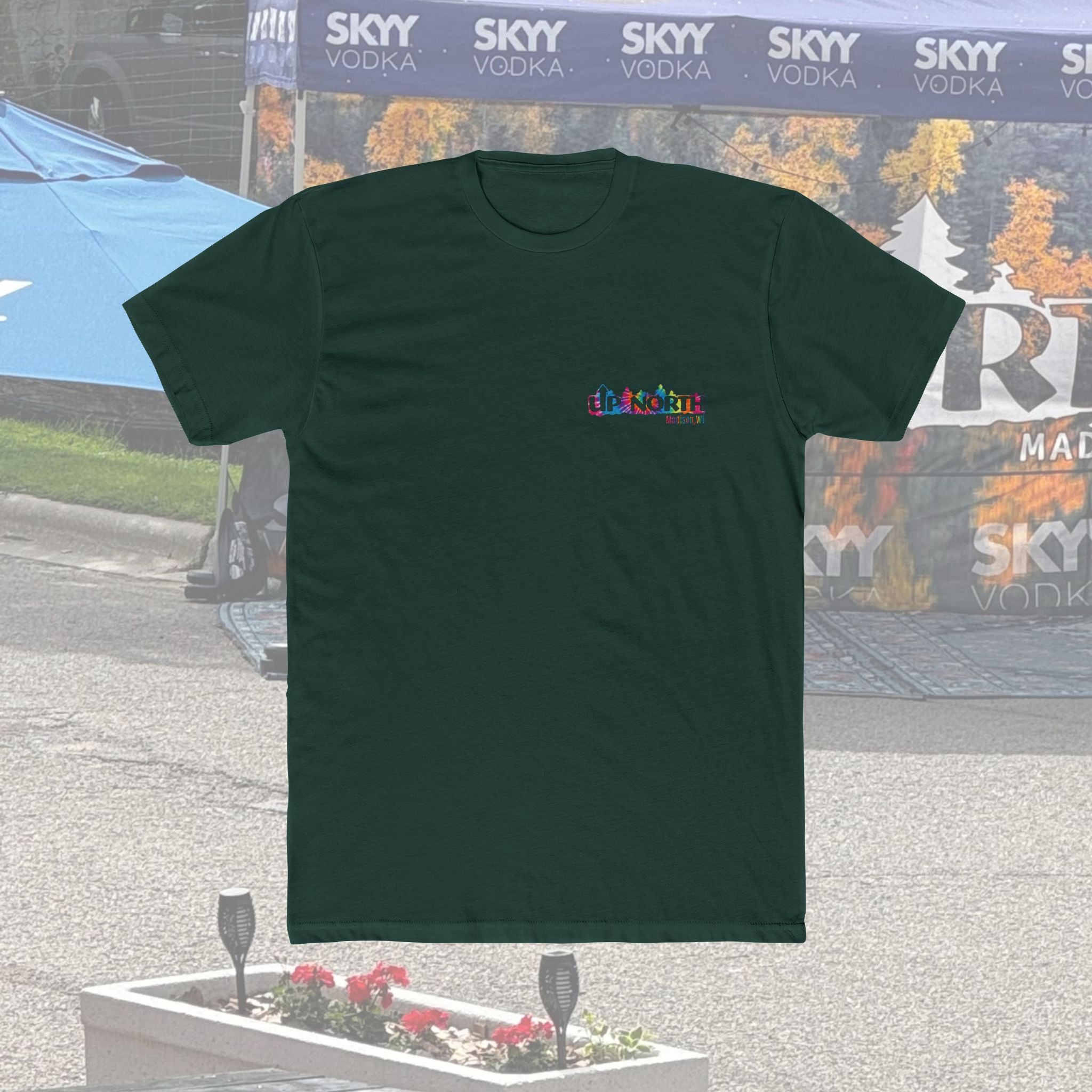 Up North Crew Cotton Graphic T Shirt- Tie-Dye Logo
