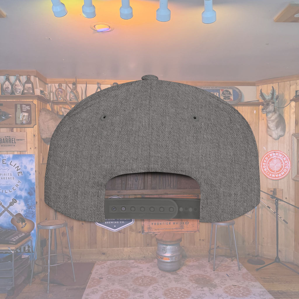 Flat Bill Snapback Hat — Embroidered Logo