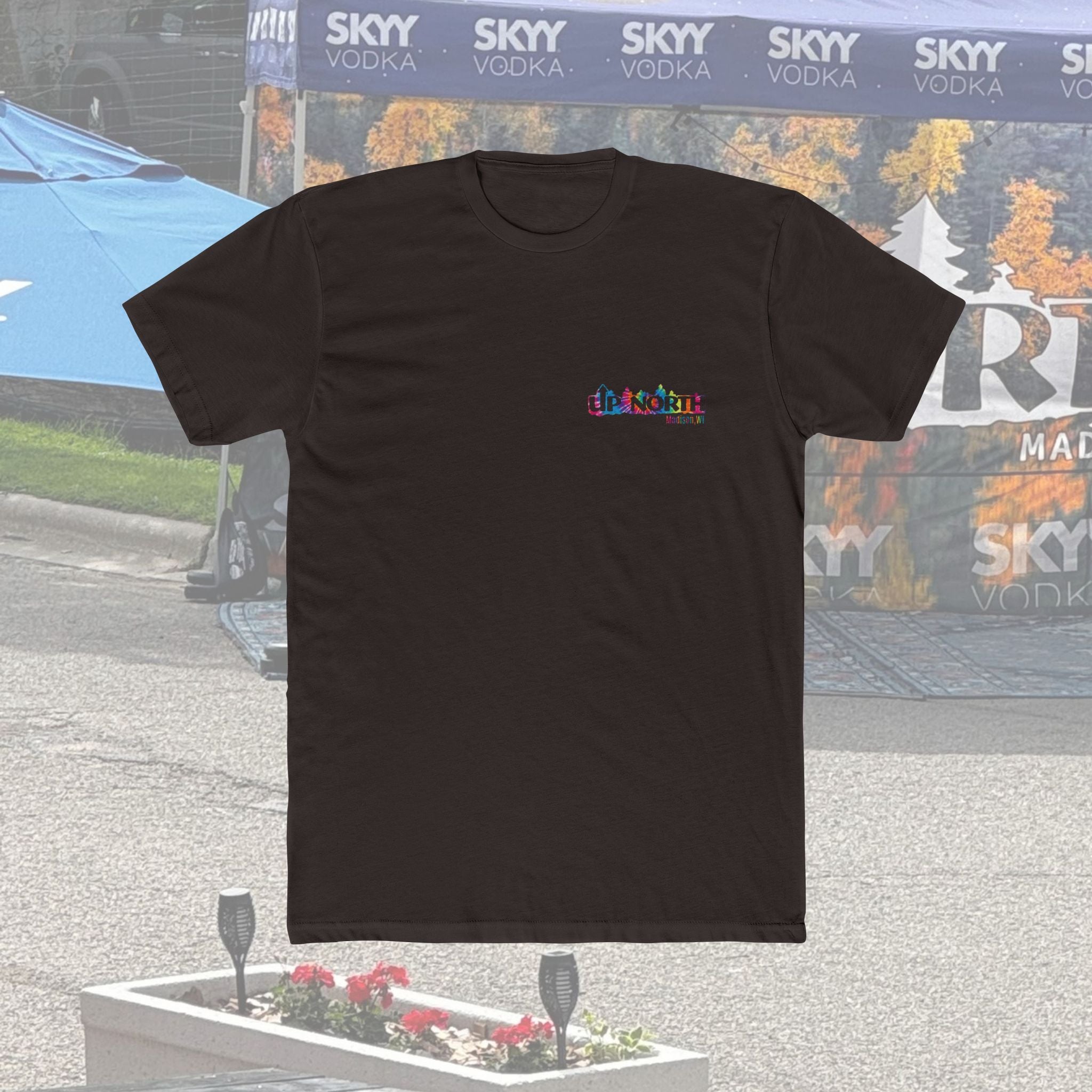 Up North Crew Cotton Graphic T Shirt- Tie-Dye Logo