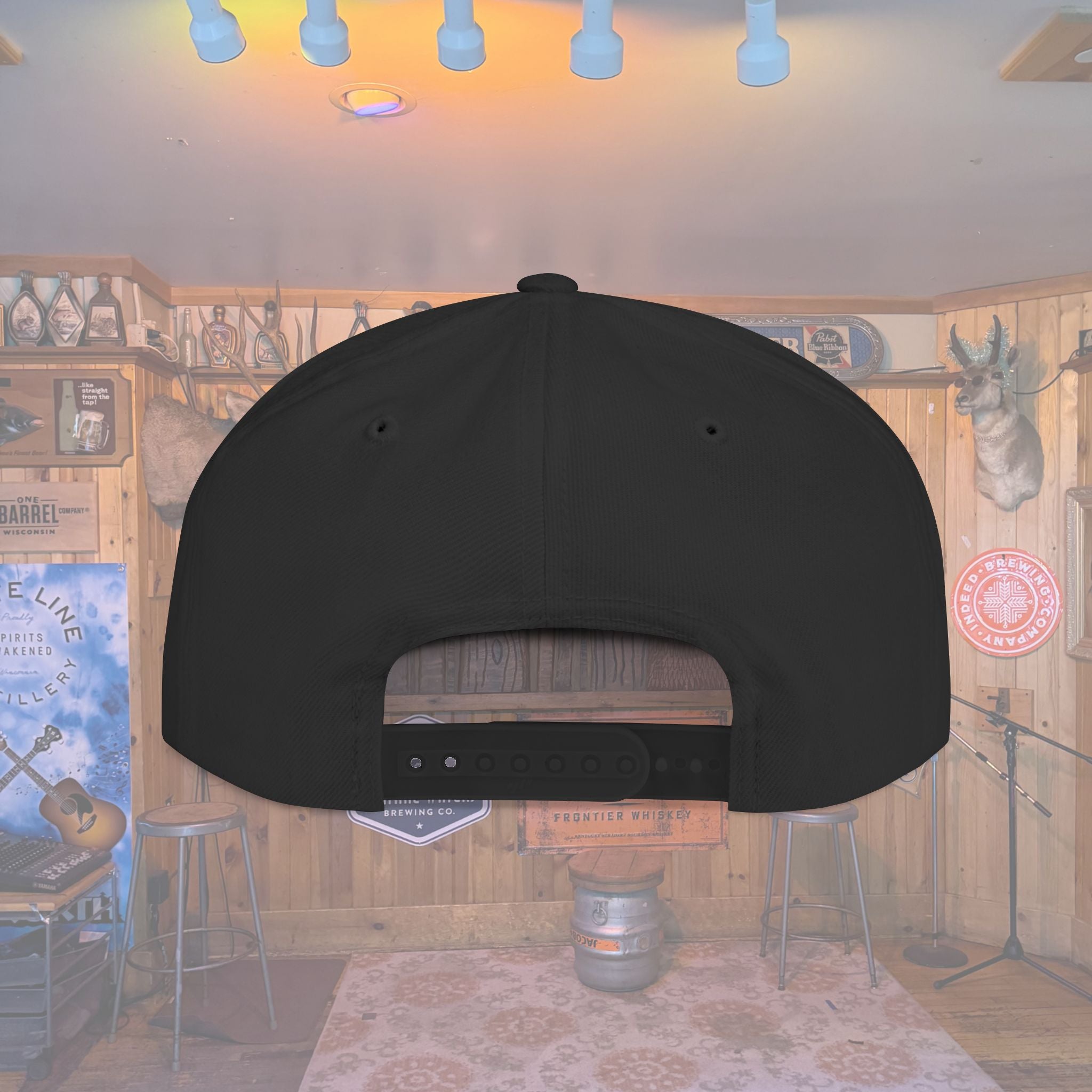 Flat Bill Snapback Hat — Embroidered Logo