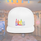 Flat Bill Snapback Hat — Embroidered Logo