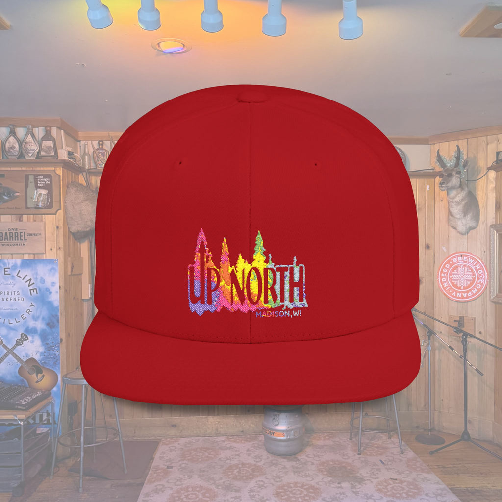 Flat Bill Snapback Hat — Embroidered Logo