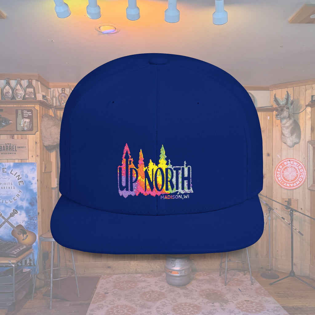 Flat Bill Snapback Hat — Embroidered Logo