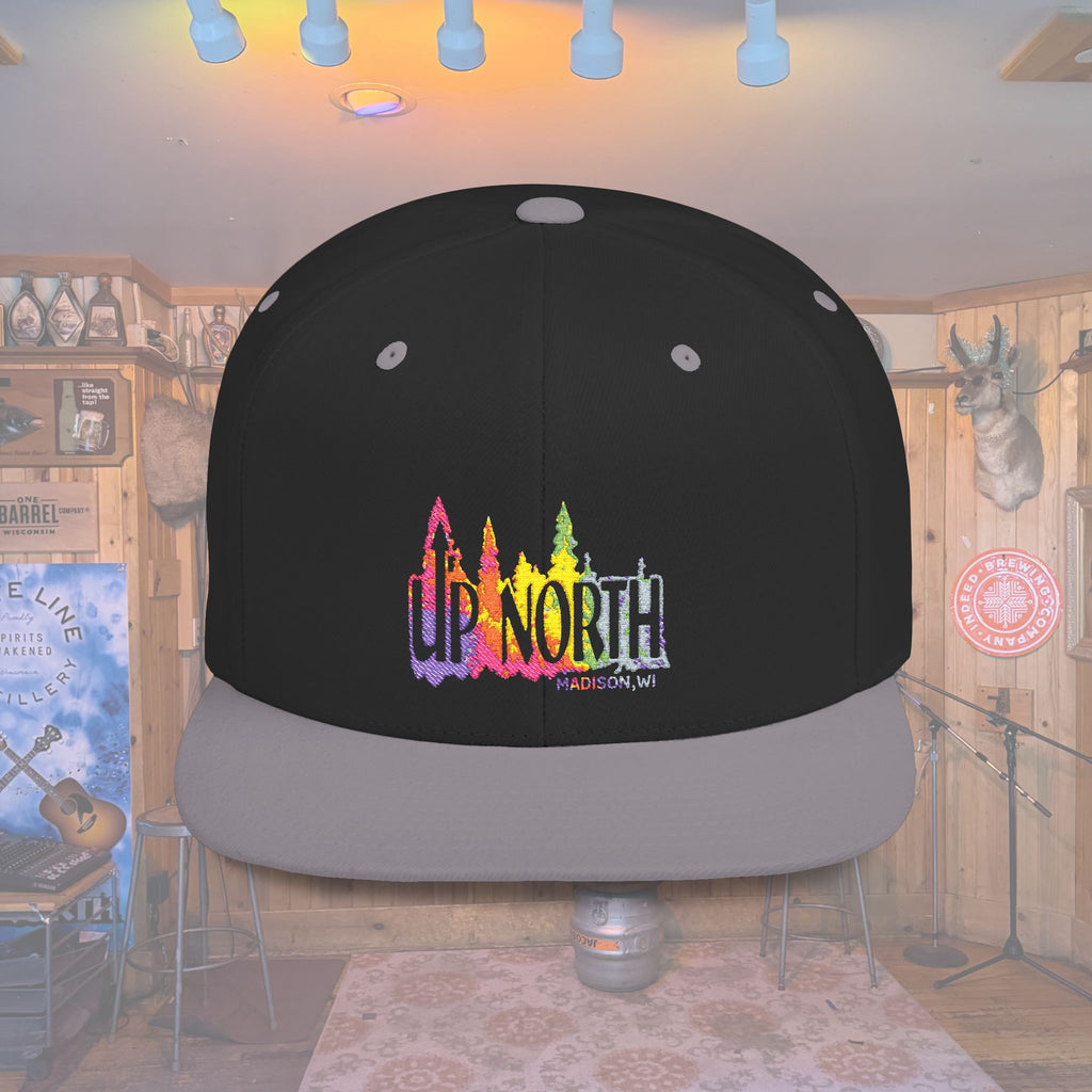 Flat Bill Snapback Hat — Embroidered Logo