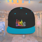 Flat Bill Snapback Hat — Embroidered Logo