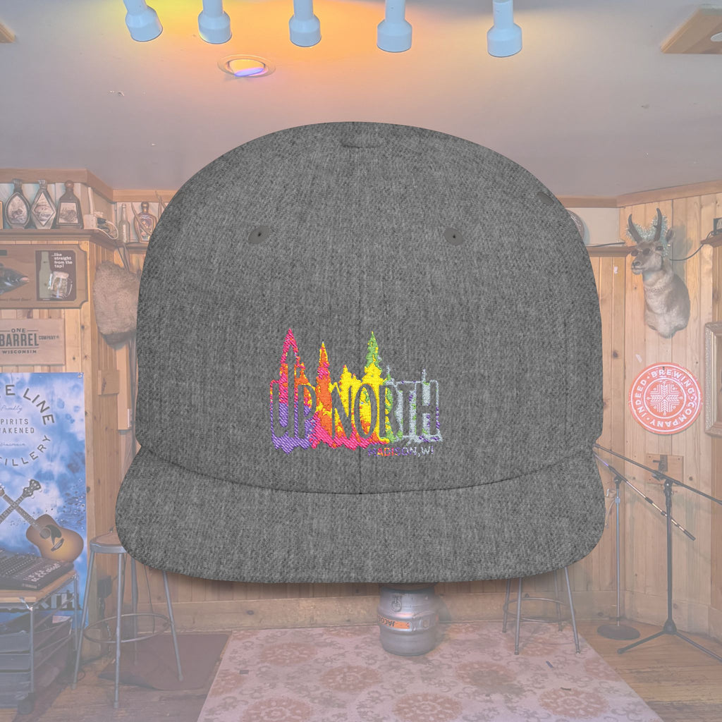 Flat Bill Snapback Hat — Embroidered Logo