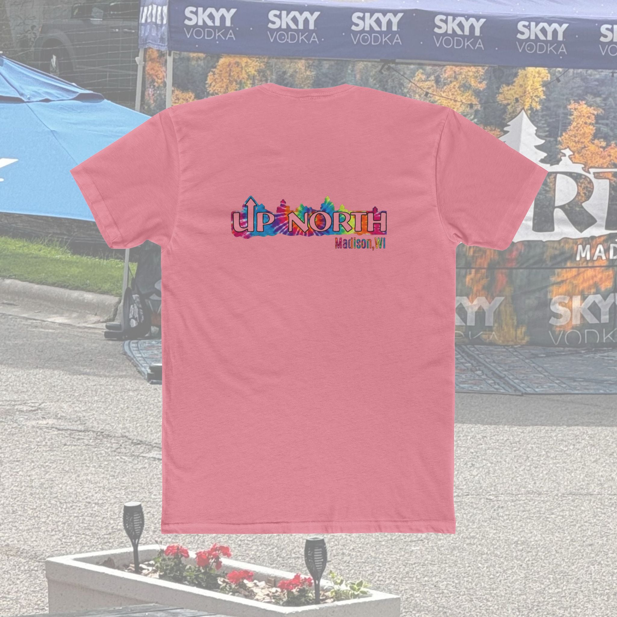 Up North Crew Cotton Graphic T Shirt- Tie-Dye Logo