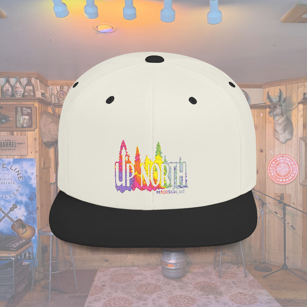 Flat Bill Snapback Hat — Embroidered Logo