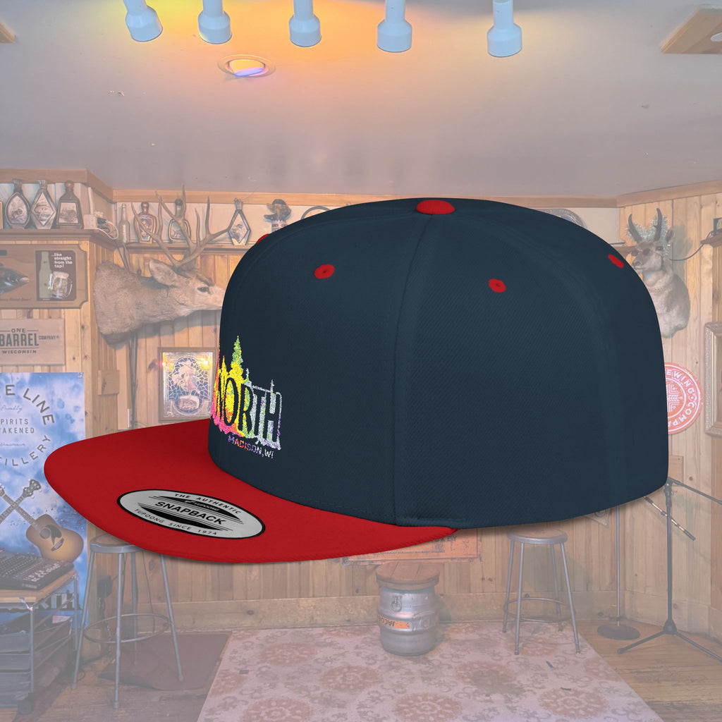 Flat Bill Snapback Hat — Embroidered Logo