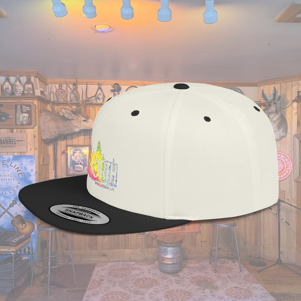 Flat Bill Snapback Hat — Embroidered Logo