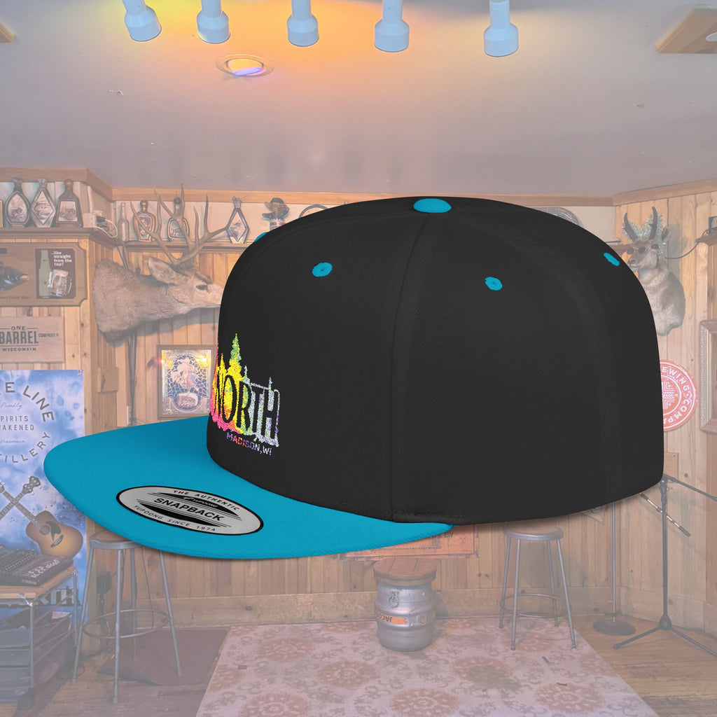 Flat Bill Snapback Hat — Embroidered Logo