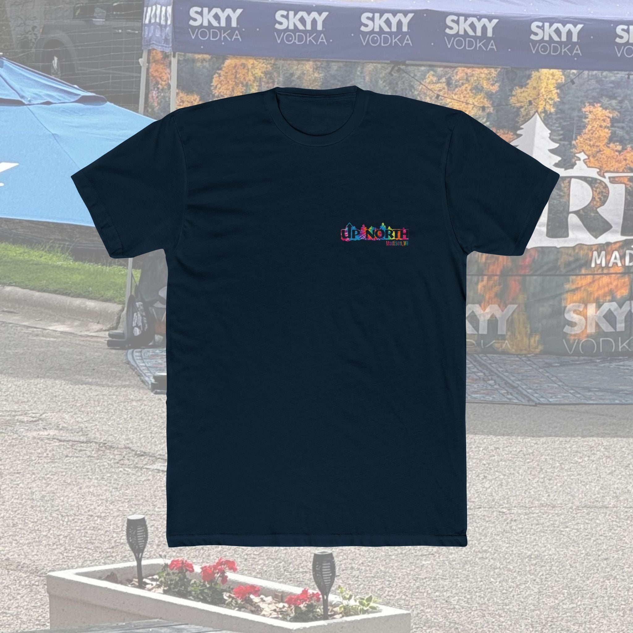 Up North Crew Cotton Graphic T Shirt- Tie-Dye Logo