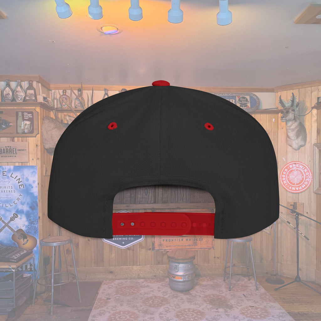 Flat Bill Snapback Hat — Embroidered Logo