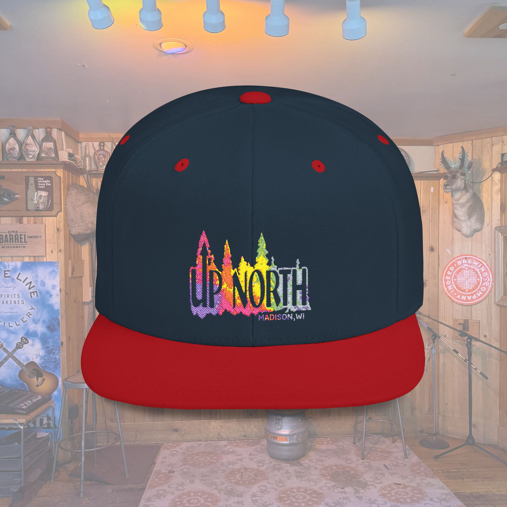 Flat Bill Snapback Hat — Embroidered Logo