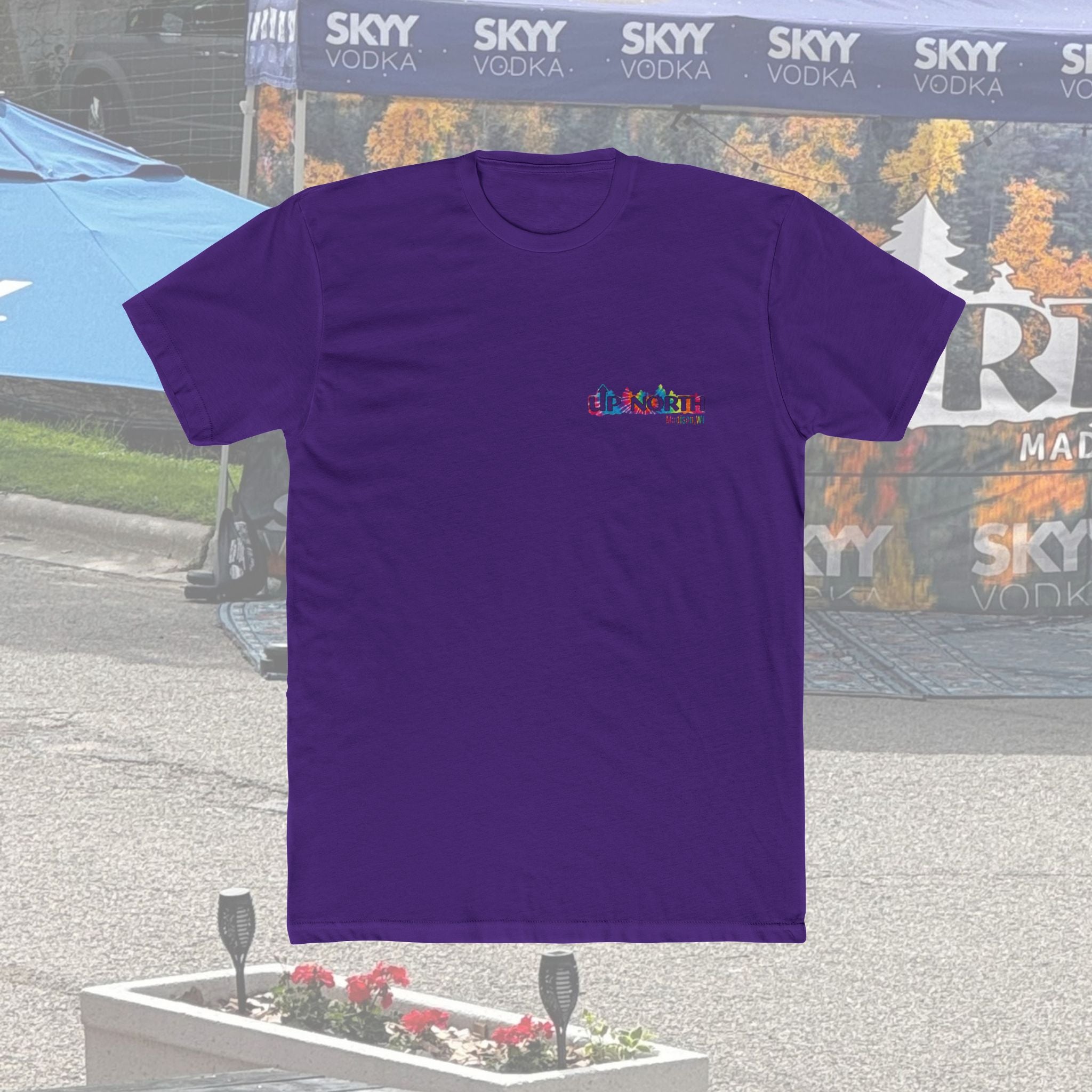 Up North Crew Cotton Graphic T Shirt- Tie-Dye Logo