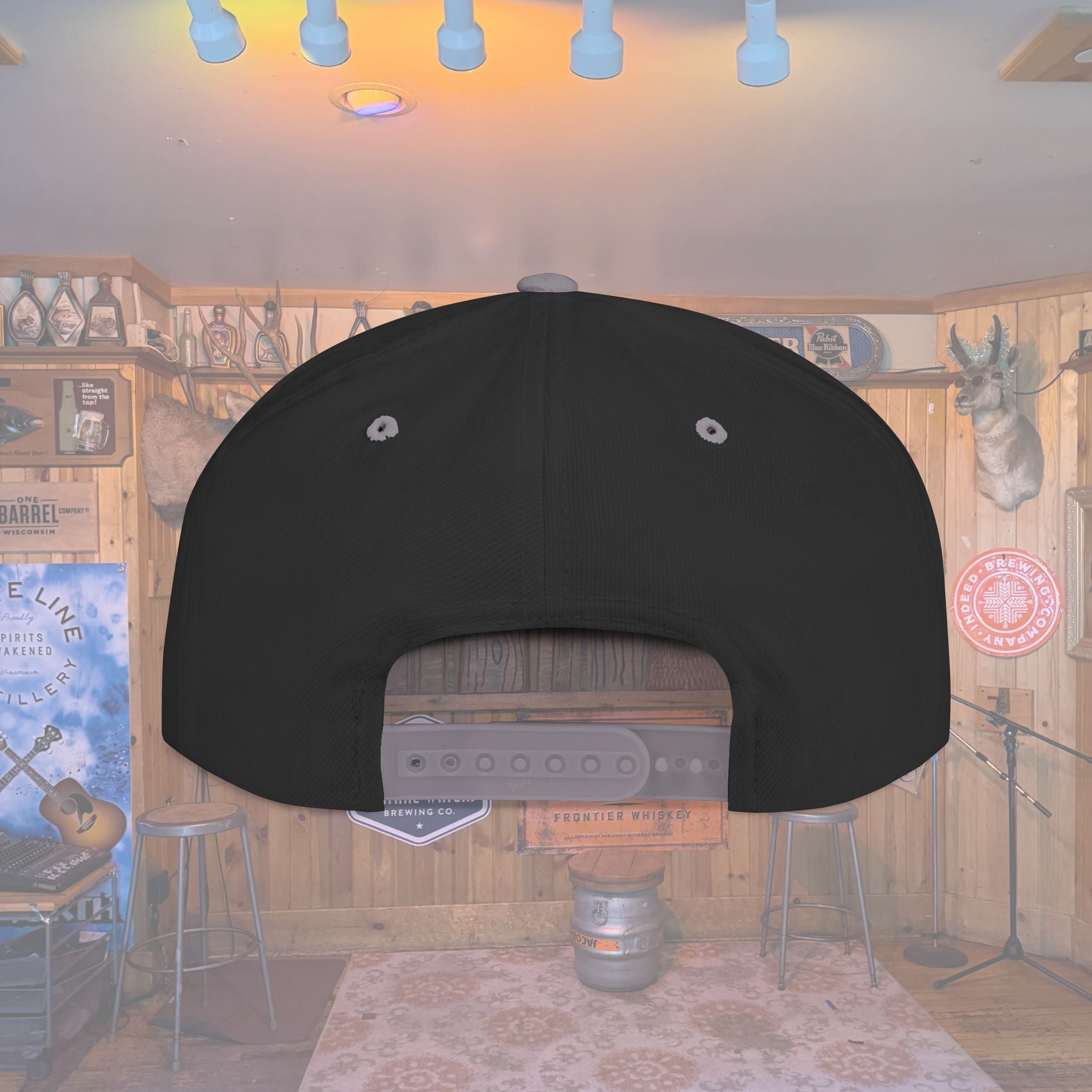 Flat Bill Snapback Hat — Embroidered Logo