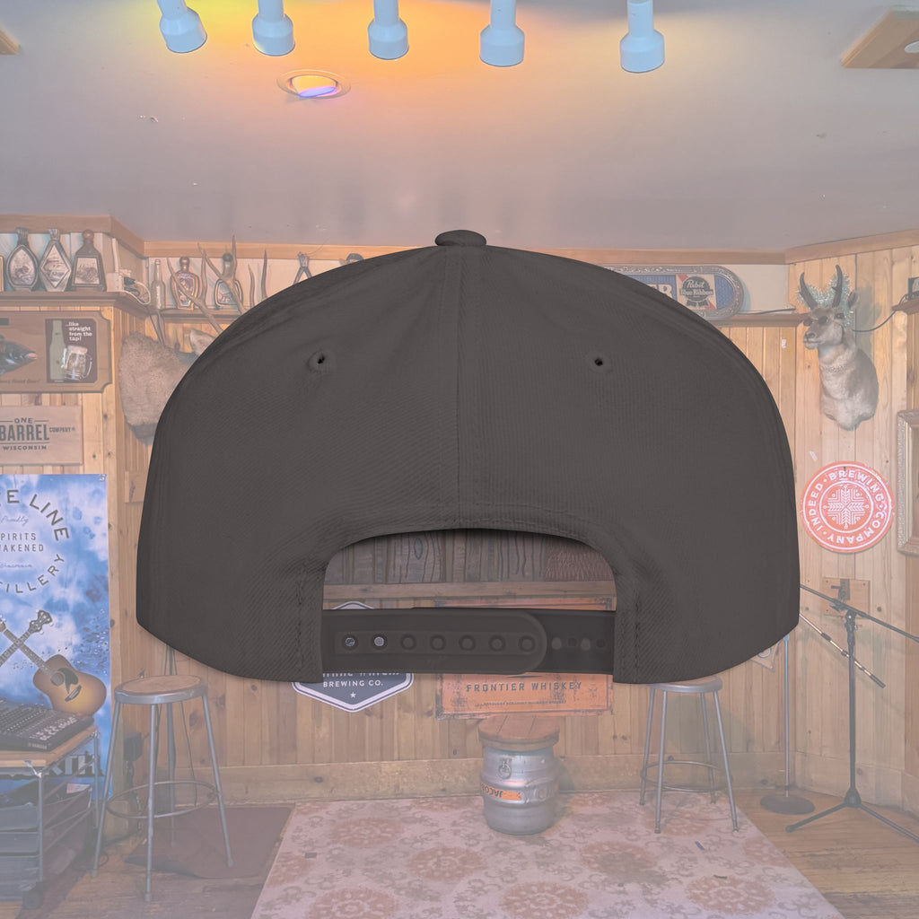 Flat Bill Snapback Hat — Embroidered Logo