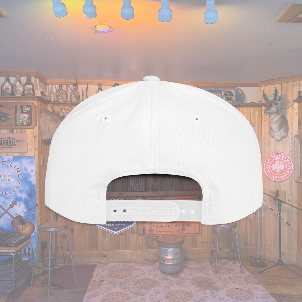 Flat Bill Snapback Hat — Embroidered Logo