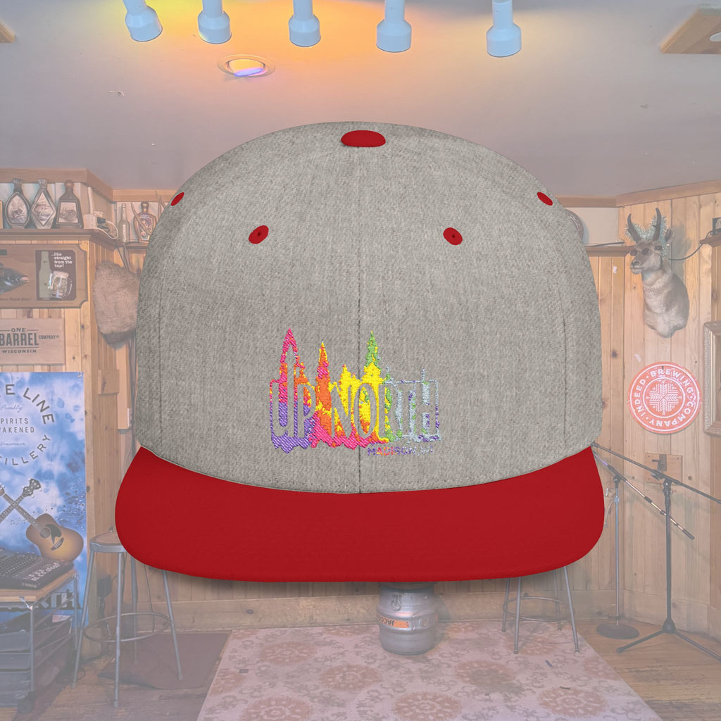 Flat Bill Snapback Hat — Embroidered Logo