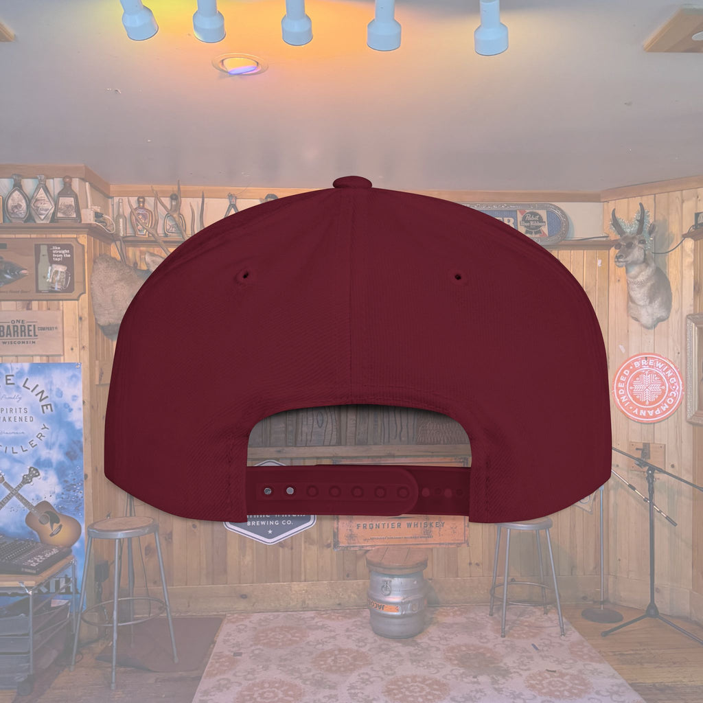 Flat Bill Snapback Hat — Embroidered Logo