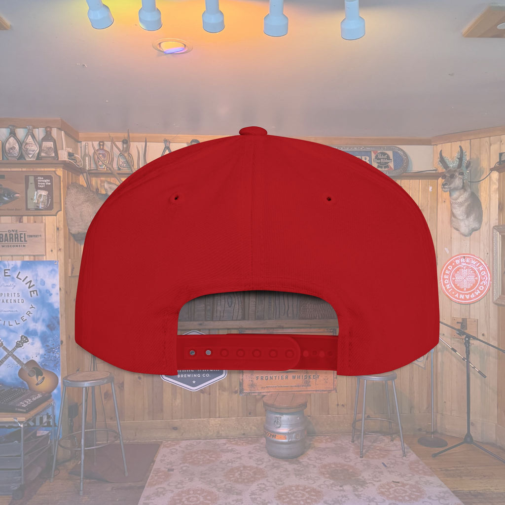 Flat Bill Snapback Hat — Embroidered Logo