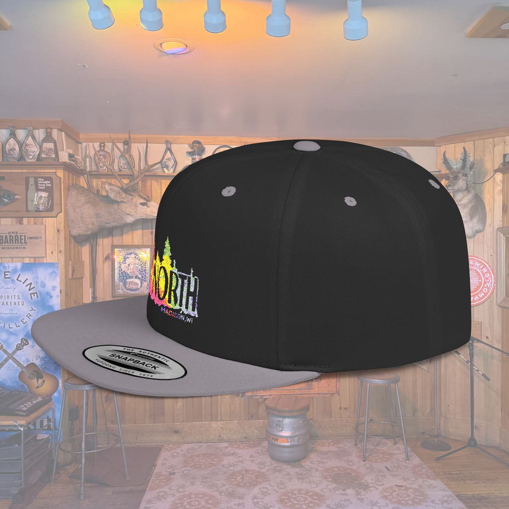 Flat Bill Snapback Hat — Embroidered Logo