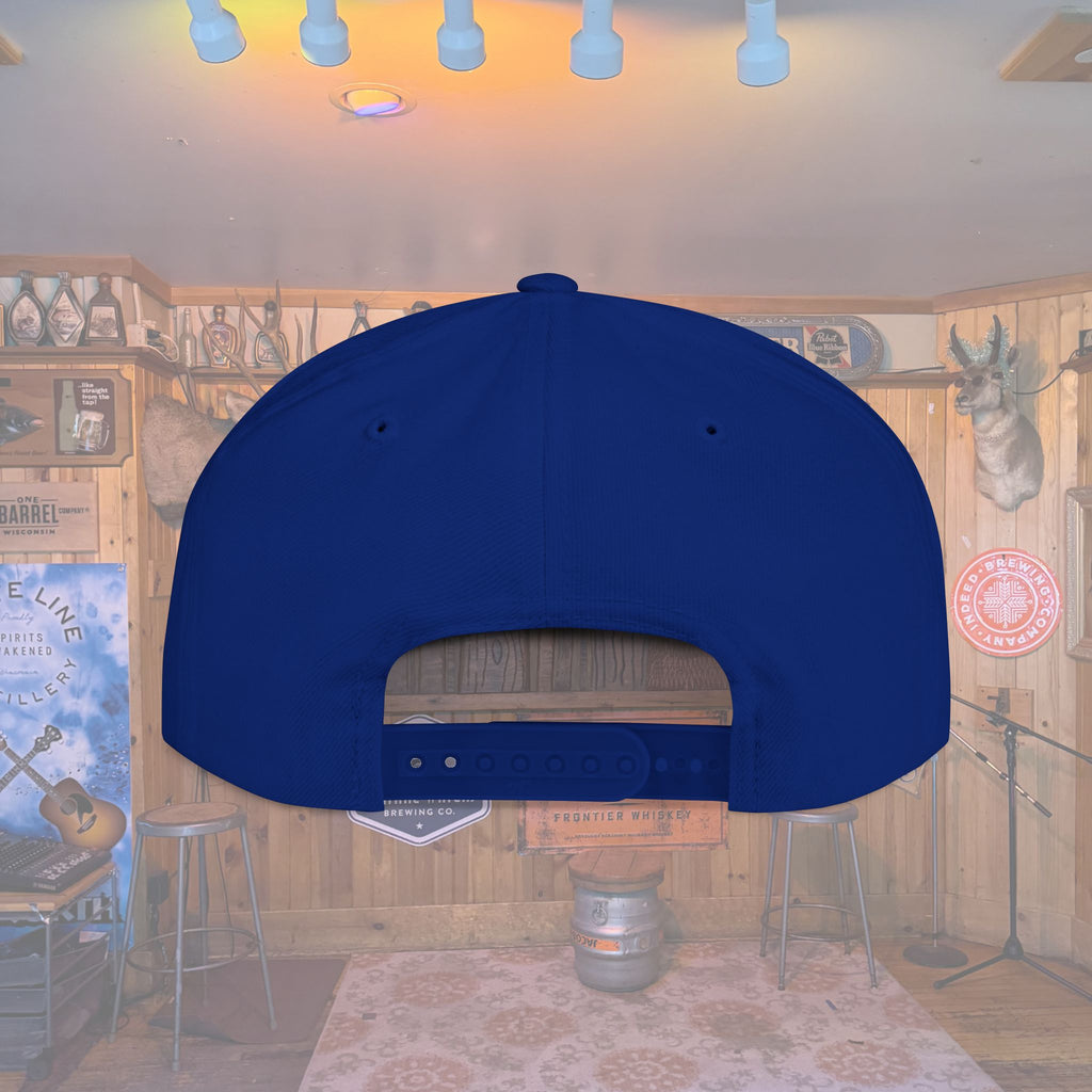 Flat Bill Snapback Hat — Embroidered Logo