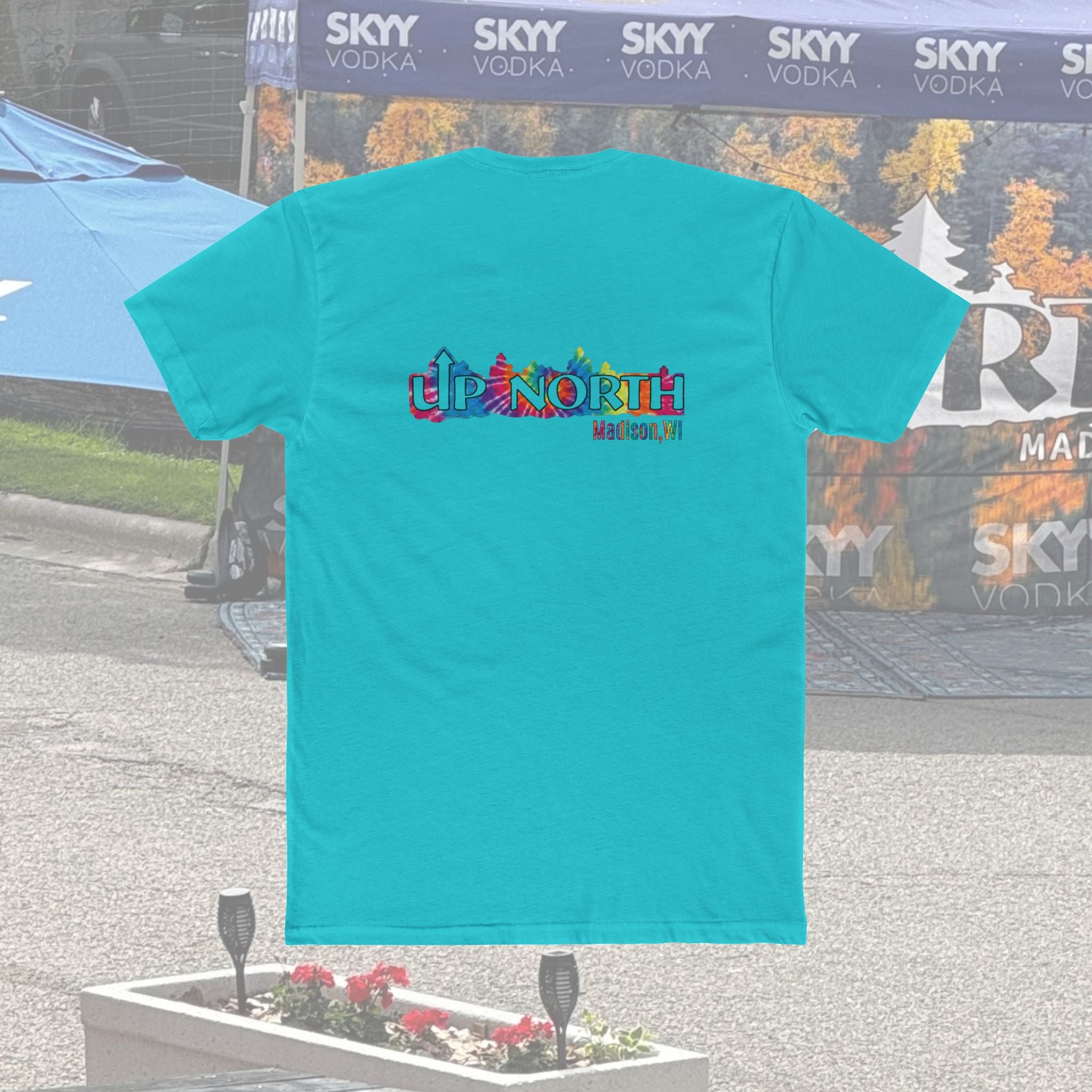 Up North Crew Cotton Graphic T Shirt- Tie-Dye Logo